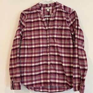 LLBean flannel top in Size S